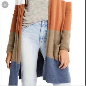 Madewell color block duster sweater
